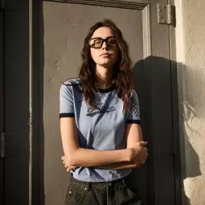 플루크 레트로 스크립트 로고 링거 티셔츠 FST359 6Color W