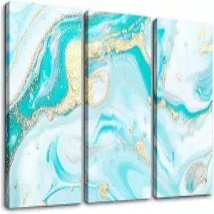 필유 청록색 대리석 벽 페인팅 사무실 장식 아트워크 포스터 블루 화이트 골드 욕실 홈 데코 추상 그림