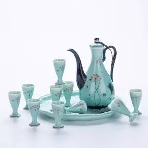 고급 중국풍 술잔세트 세트 도쿠리 답례품 유리 비즈니스 술잔