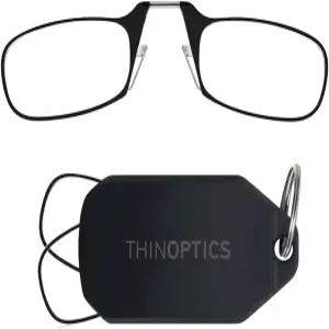 항상 당신과 함께하는 얇은 광학 열쇠고리 안경 보호 케이스가 있는 슬림하고 접이식 팔 없는 포켓 리더기