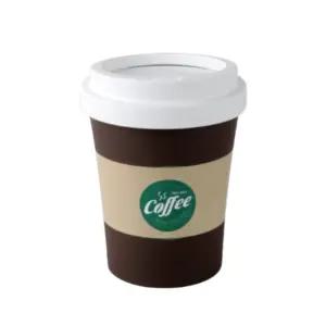 커피컵모양 귀여운 휴지통 스윙뚜껑 사무실 쓰레기통 원형 (중)