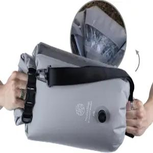 노이툴롭 워시백 휴대용 세탁기 - 15L 완전 방수 드라이백 경량 컴팩트 나일론 수동 세탁 가방 그레이