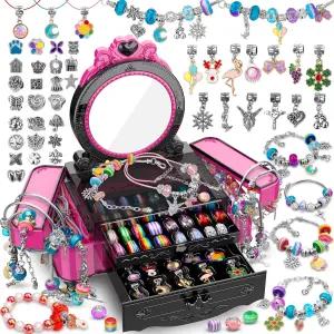 홀리히 참 팔찌 만들기 키트 고무줄이 있는 DIY 소녀 주얼리 3세용 우정 세트 공예 3 4 5 6 7 8 9 0 2 세