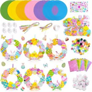 86개 부활절 파티 장식 2세트 화환 공예 예술 DIY 버니 스티커 봄 선호 가방 채우기 공예품