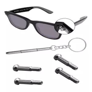 카이기어 2쌍 강철 교체 나사 및 드라이버 세트 수리 키트 레이밴 웨이퍼 RB2140 RB4195용