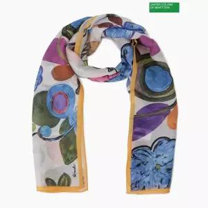 베네통 [아울렛] 울실크 플라워 머플러 BCMFA1611