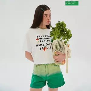 베네통 [아울렛] 레터링 자수 티셔츠 BATSB7631