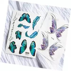 파스텔 타투 스티커 미니타투스티커 파랑나비타투스티커 헤나나비타투스티커 유아타투스티커 키즈타투스티