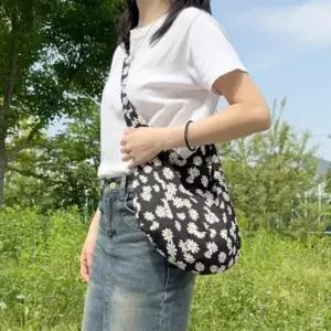 여성 여자 꽃무늬 캐주얼 어깨 숄더 크로스 에코 백 가벼운 천 가방 3color