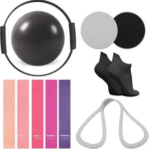 여성용 짐프로그 13 PCS 필라테스 장비 키트 저항 밴드 코어 슬라이더 양말 가방 및 스타터 홈 운동