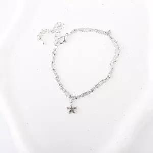 [하프클럽/]시후주얼리 화이트골드 시뮬럿다이아 꽃 팬던트 2라인 체인 팔