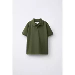 ZARA 베이직 피케 폴로셔츠 - 카키