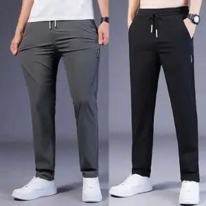 남성 쿨링 밴딩 팬츠 여름 바지 캐주얼 남자 트레이닝 데일리 스포츠 편한 기능성 조거 슬림핏 폴리 야외