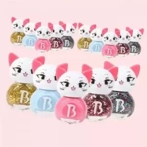바블리 키즈 어린이네일 냥이 어린이매니큐어 블링블링 세트 5p 하늘핑 + 핑크핑 골드블링핑 핑크블링핑 오