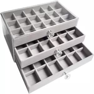 모든 지니 액세서리 케이스 9.3 x 5.9 4.3 인치 23.5 15 11 cm 3어 타입 디스플레이 주얼리 박스 대용량 45