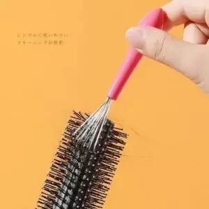 (색상 핑크)머리카락 제거솔 빗청소 머리빗클리너 브러쉬청소 볼륨빗