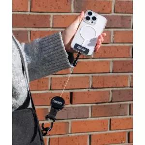 매장정품 EGARDEN 리트랙션 와이어 스마트폰 체인 해외 여행 분실 도난 방지 핸드폰 고리 - 블랙