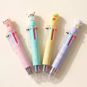 모쿠쿠 피규어 6색 미니 볼펜 캐릭터 필기구 멀티펜