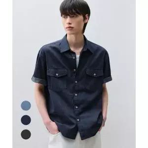 DRAW FIT [젠플록스X드로우핏] 린넨 데님 롤업 셔츠 [3color] 943405