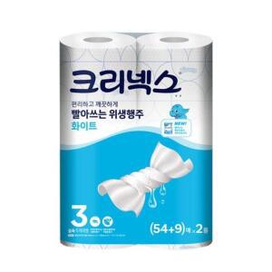 크리넥스 빨아쓰는 위생행주 화이트 54+9매x2롤 학교 관공서 키친타올