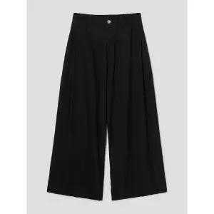 [에잇세컨즈] 주름 RN 와이드 사이드 턱 팬츠  블랙 (356421CM95)