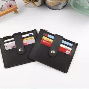 sDD 가로 3포켓 카드지갑 명함 신분증 지퍼 블랙 1P 가죽지갑 신분증지갑 카드보관지갑