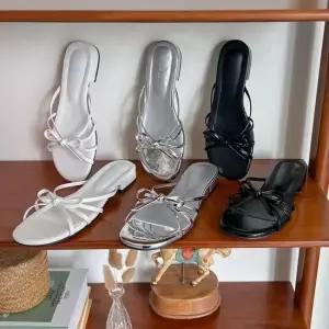 여성 여름 데일리 스트랩 리본 플랫 뮬 슬리퍼 뮬 여름슬리퍼 여성슬리퍼