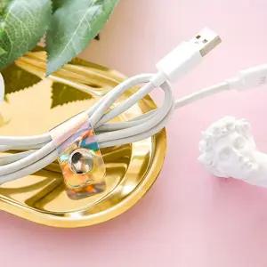 예쁜 똑딱이 케이블타이 이어폰줄홀더 전선정리용 4P