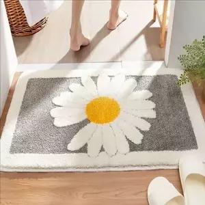 [골드스마일]인테리어 사각 발 매트 북유럽 데이지 발 매트 다용도 욕실문