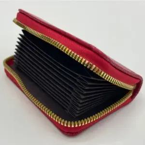 아코디언 카드홀더 지퍼형 카드지갑 레드 명품지갑 기념일선물 명품선물 명품지갑선물