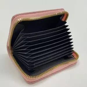 아코디언 카드지갑 카드홀더 지퍼형 핑크 명품지갑 기념일선물 명품선물 명품지갑선물