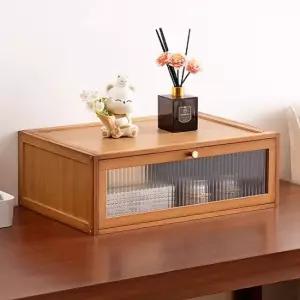 친절한탄씨 원목 수납장 다용도 정리함 투명 수납박스 빈티지 우드 거실수납장 붙박이장 모듈수납장