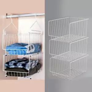 은플 옷걸이형 철제 바구니 행잉 수납 바스켓 다용도 팬트리수납 철제바구니 네트망