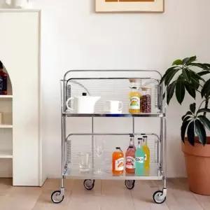 은플 미드센추리 모던 트롤리 접이식 이동식 왜건 카 이동식트롤리 미드센추리 스텐