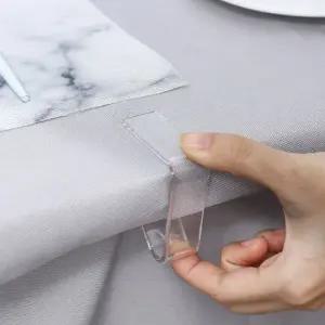 플라스틱 투명 식탁보 식탁천 고정 홀더 클립 4P 캠핑테이블보홀더 식탁보홀더