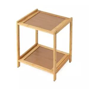 플랜홈 대나무 2단 선반 책진열 화분 인테리어 수납선반 인테리어선반 화분선반