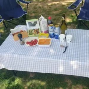 브라운체크 220x140 방수 식탁 보 식탁 매트 테이블 방수테이블보 행사용테이블보