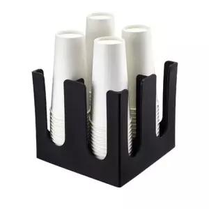 카페의정석 블랙 4구 디스펜서 1개 주방수납 바캐디 컵수납 컵디스펜서 카페용품