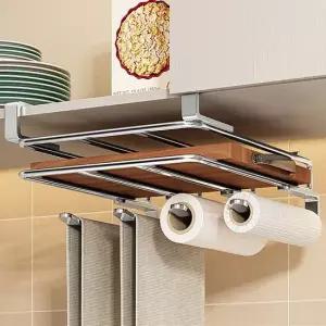 HWA 도어 판넬 걸이형 키친타올 선반 무타공 냉장고선반 냉장고정리트레이 식탁정리함