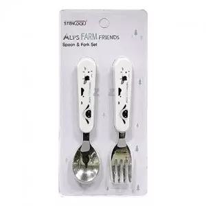 고품질 스테인리스 어린이용 스푼포크 캠핑 식기 과일포크 숟가락세트 숟가락 어린이수저세트 WFLUWZH