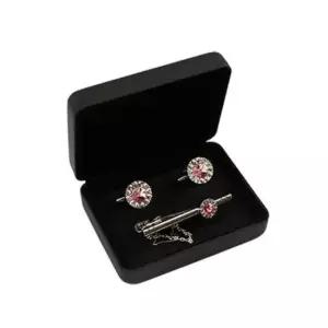 타이바 DB 큐빅 넥타이핀 커프스버튼 수트 악세사리 세트