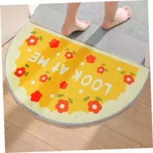 욕실발매트 푹신푹신소프트반달발매트(동백꽃)화장실발매트