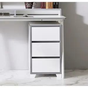 심플 화이트 그레이 투톤 3단 책상 보조 서랍장 / 앤틱 슬림 앤티크 옷 긴