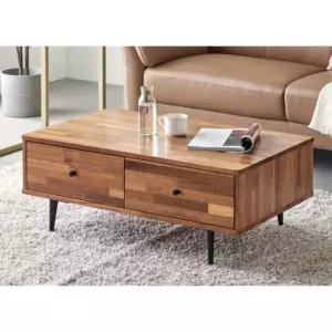 견고한 18T 진한 멀바우원목 서랍장형 거실 쇼파 테이블(100cm) 서재 수납