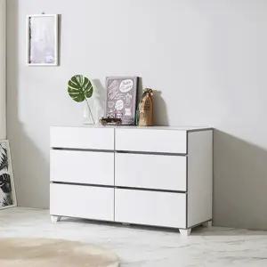 하단 청소쉬운 학생방 화이트 엣지 와이드 3단 서랍장(120cm) 아파트 침대