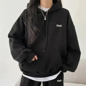 프린팅 로고 레터링 데일리 여성 후드티 셋업