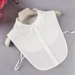 여성 레이스 펀칭 페이크 카라 넥케이프 레이어드 이너