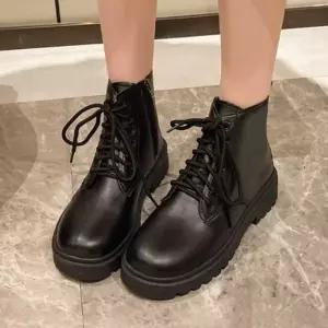 여성 레이스업 워커 부츠 키높이 캐주얼 앵클부츠