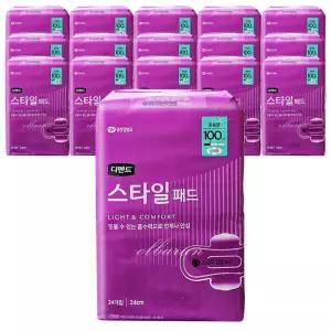 디펜드 스타일 패드 여성용 참숯 중용량 24개입, 16팩-박스 / 요실금패드