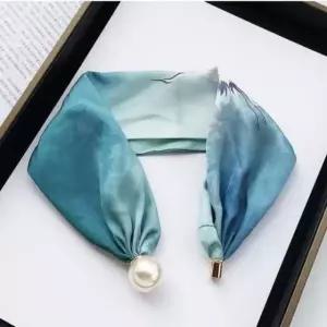 여성 숏 미니 쁘띠 동글 진주 마그네틱 목걸이 스카프